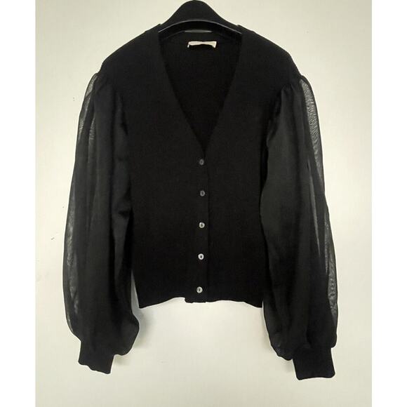 Ulla Johnson Quinn Wool Blend Cardigan Size Large Black $490 - Picture 7 of 9